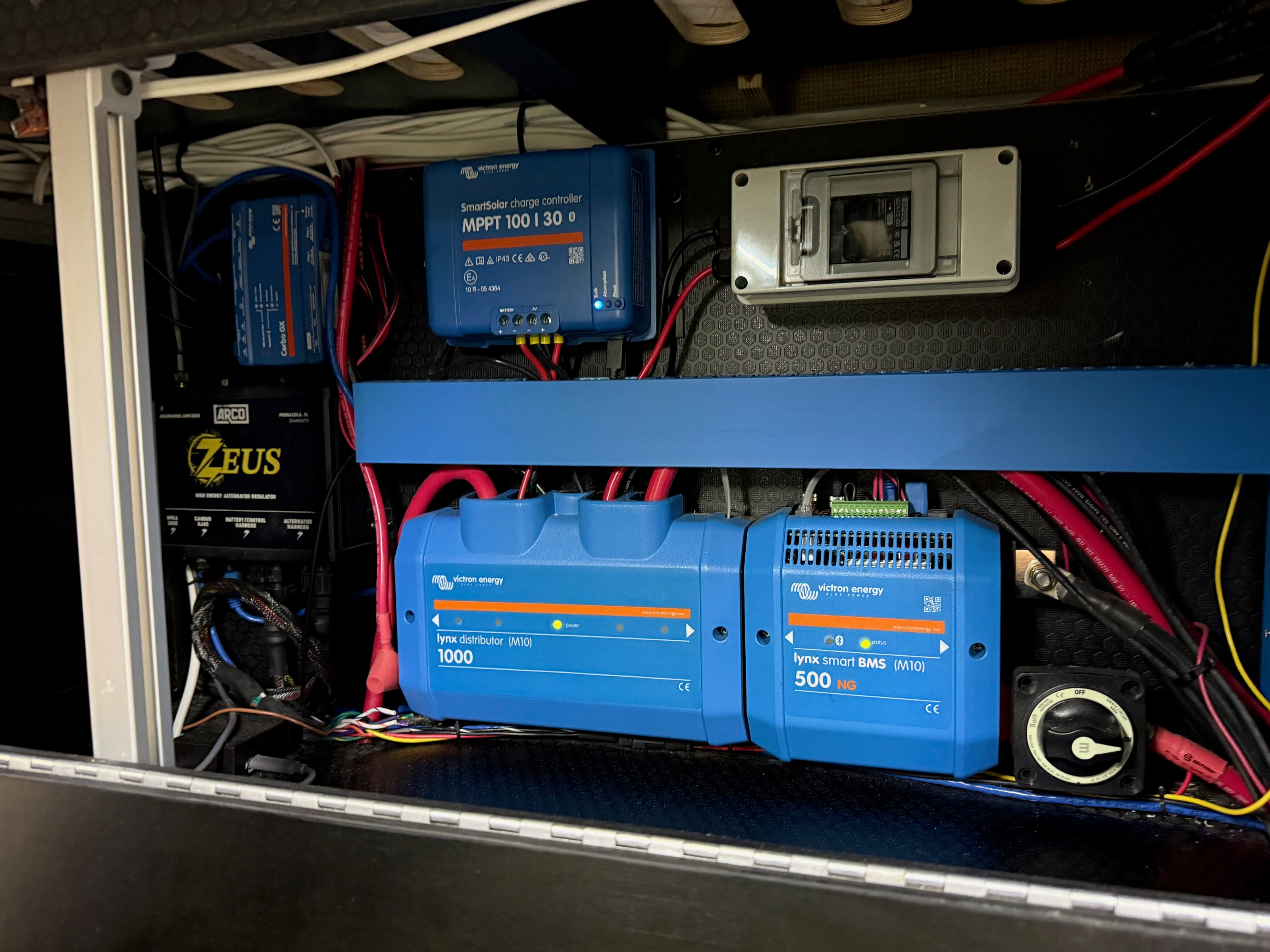 Electrical panel — Victron Cerbo, SmartSolar, Lynx, Arco Zeus