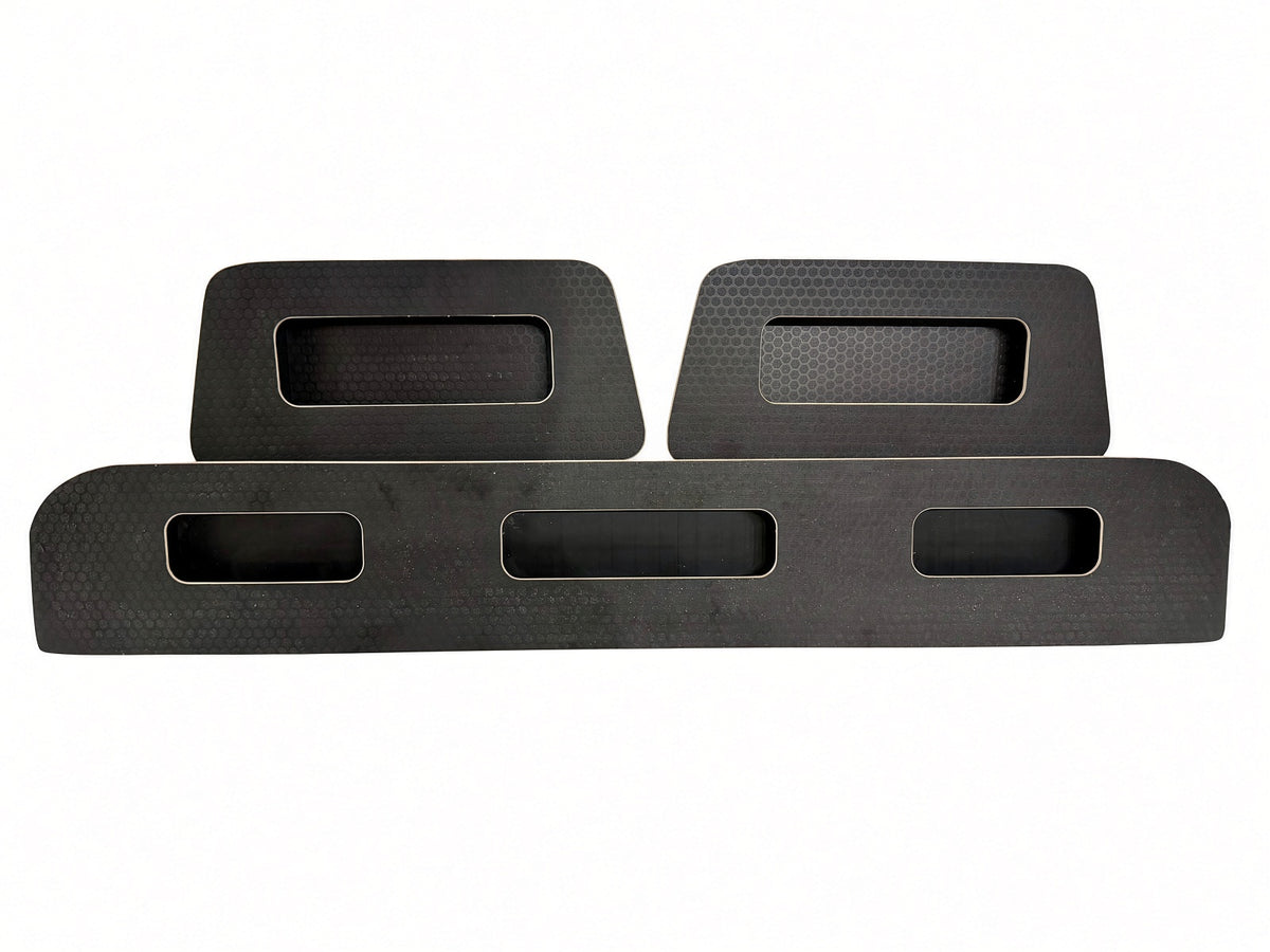 Sprinter Door Cubbies set of 3 — two rear cargo door cubbies and one sliding-door cubby in black hexply